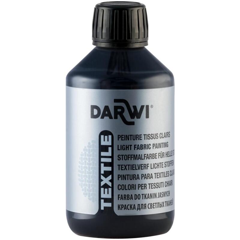 DARWI Flacon de 250 ml de Peinture Textile Opaque - Noir