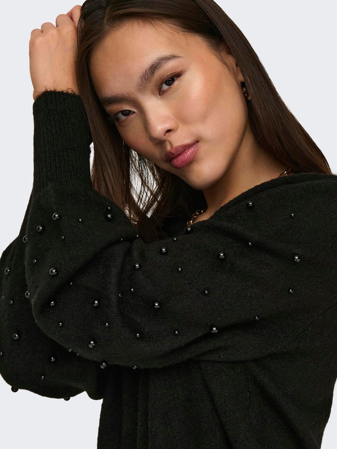 ONLKINNE Strickpullover Black