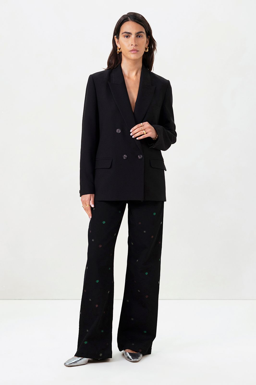 Zwarte double breasted blazer