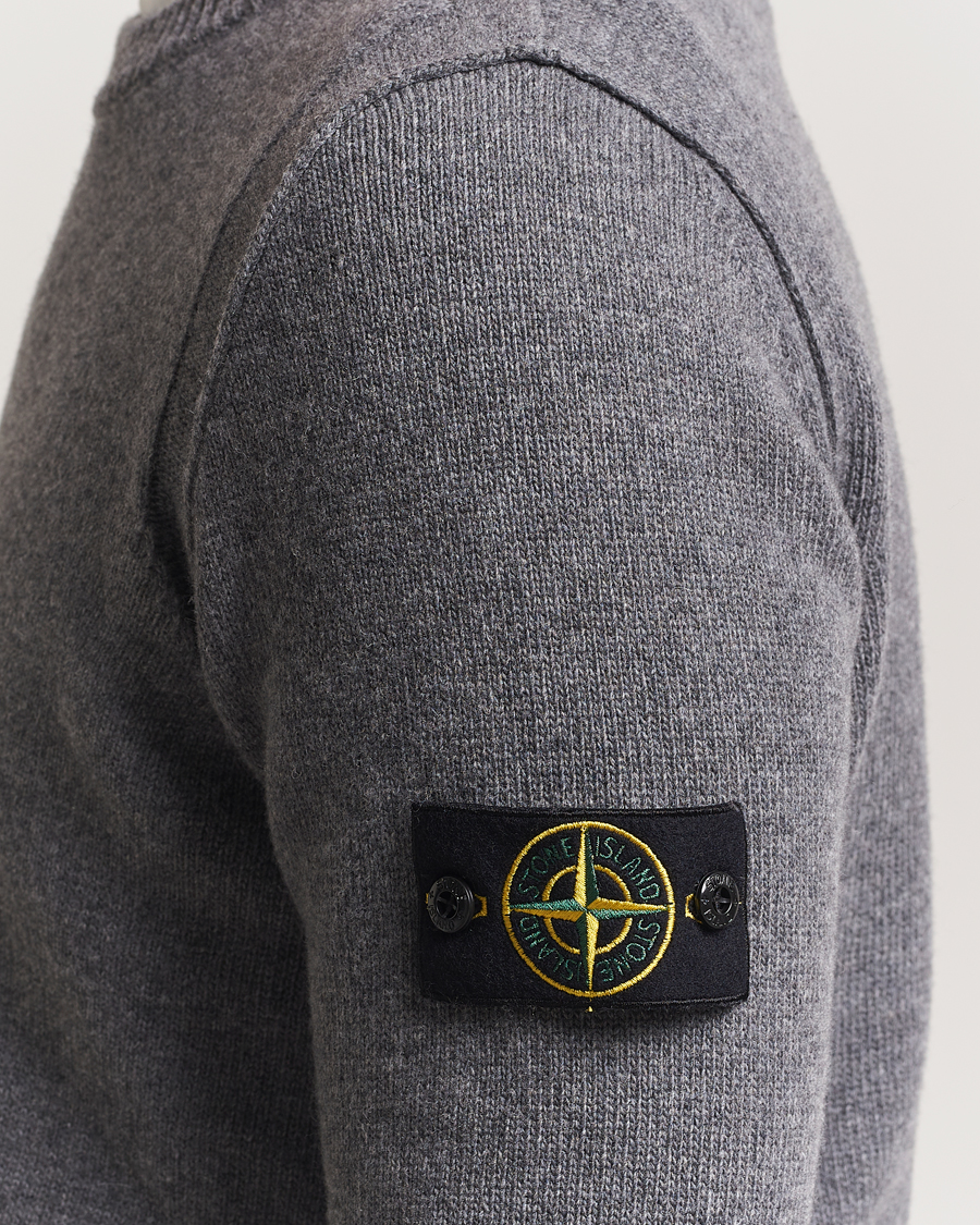 Stone Island Knitted Lambswool Crew Neck Cement Melange