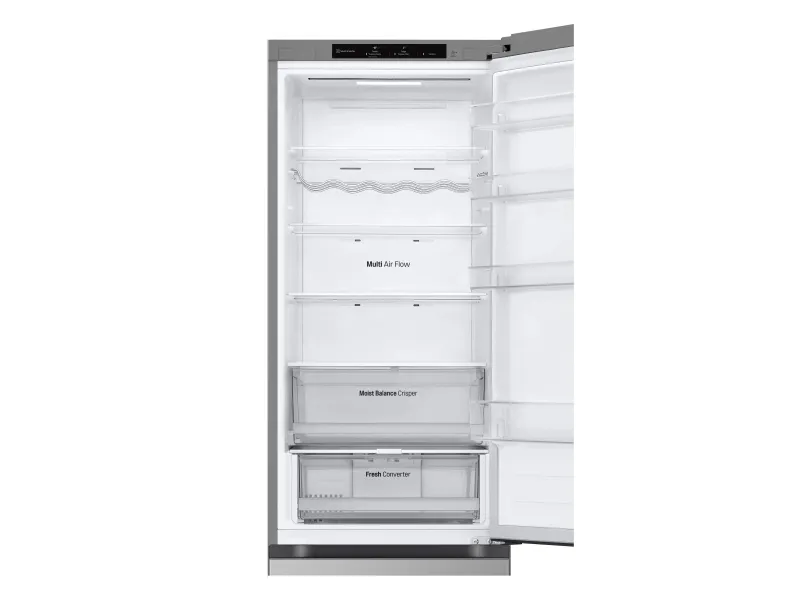 LG GBV3200DPY - Køleskab/fryser - bund-fryser - bredde: 59.5 cm - dybde: 68.2 cm - højde: 203 cm - 387 liter - Klasse D - prime-sølv