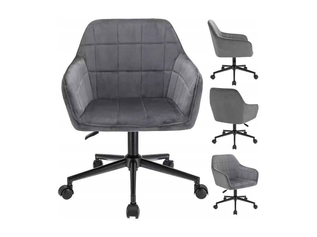Fauteuil MILANO gris avec pieds noirs