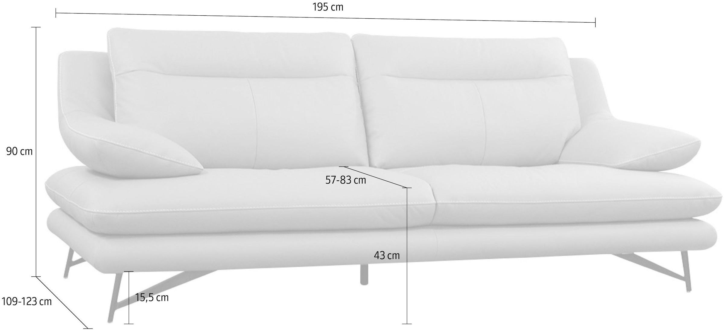 CALIA ITALIA 2,5-Sitzer »Cezanne, italienisches Design trifft erstklassigen Sitzkomfort, Leder« Edles Designsofa in besonders langlebigen & pflegeleichten Lederarten