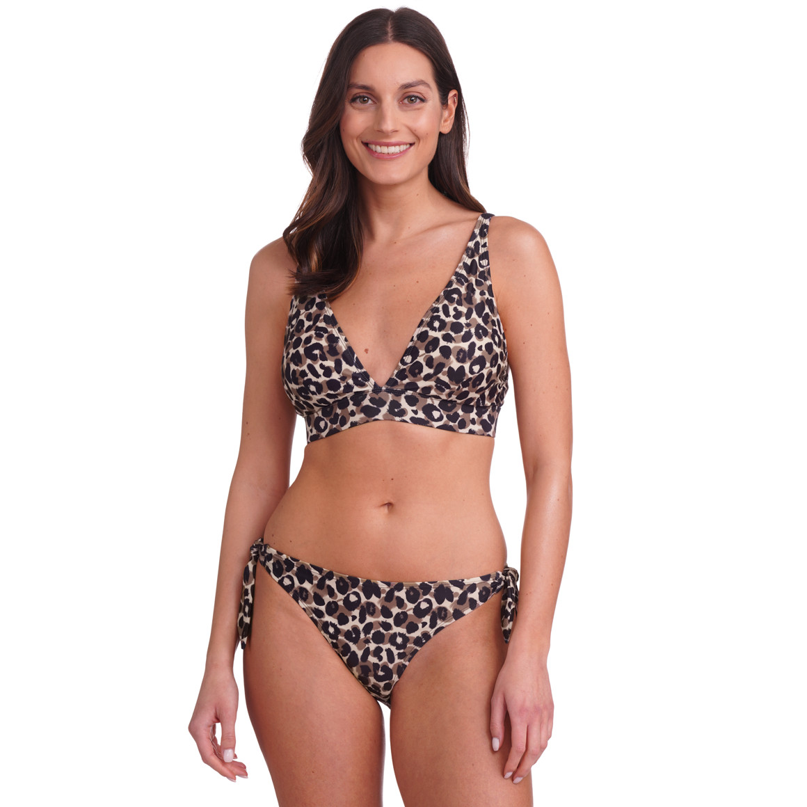 Gina Benotti Damen Bikinislip im Leo-Look beige / braun / schwarz