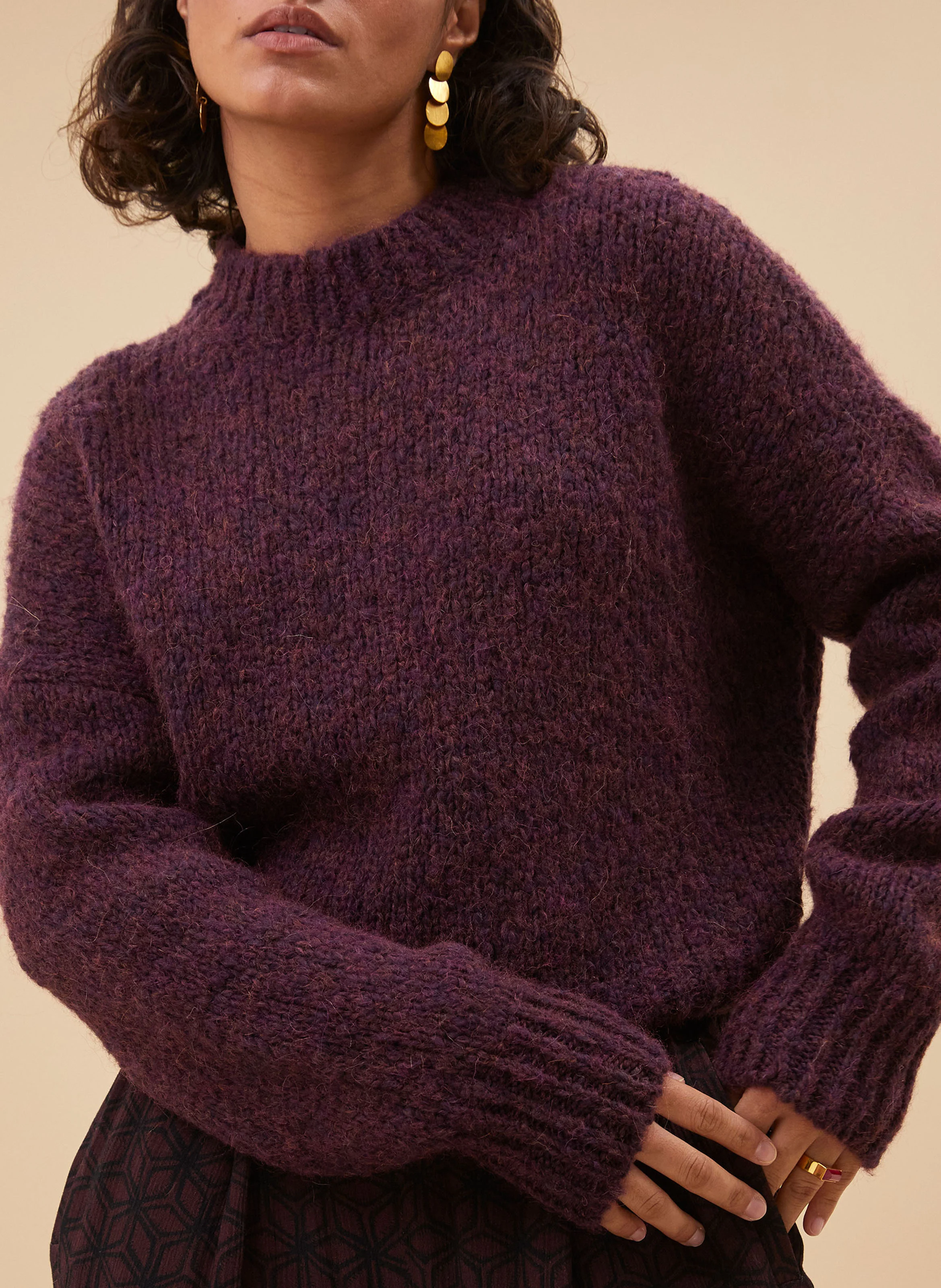 SONNY - Pull droit en laine mélangé | Rouge
