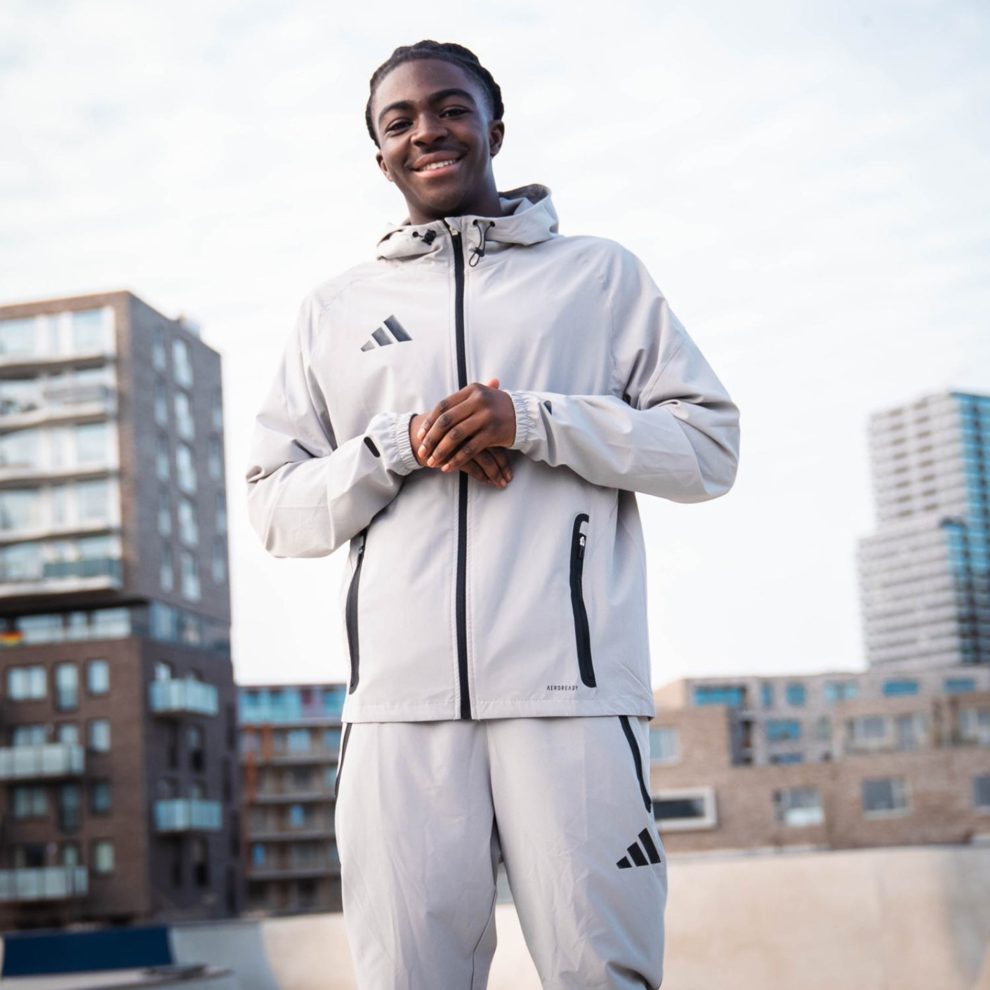 Adidas Tiro 25 Vis Tech Competition Hooded Trainingsjack Grijs Zwart