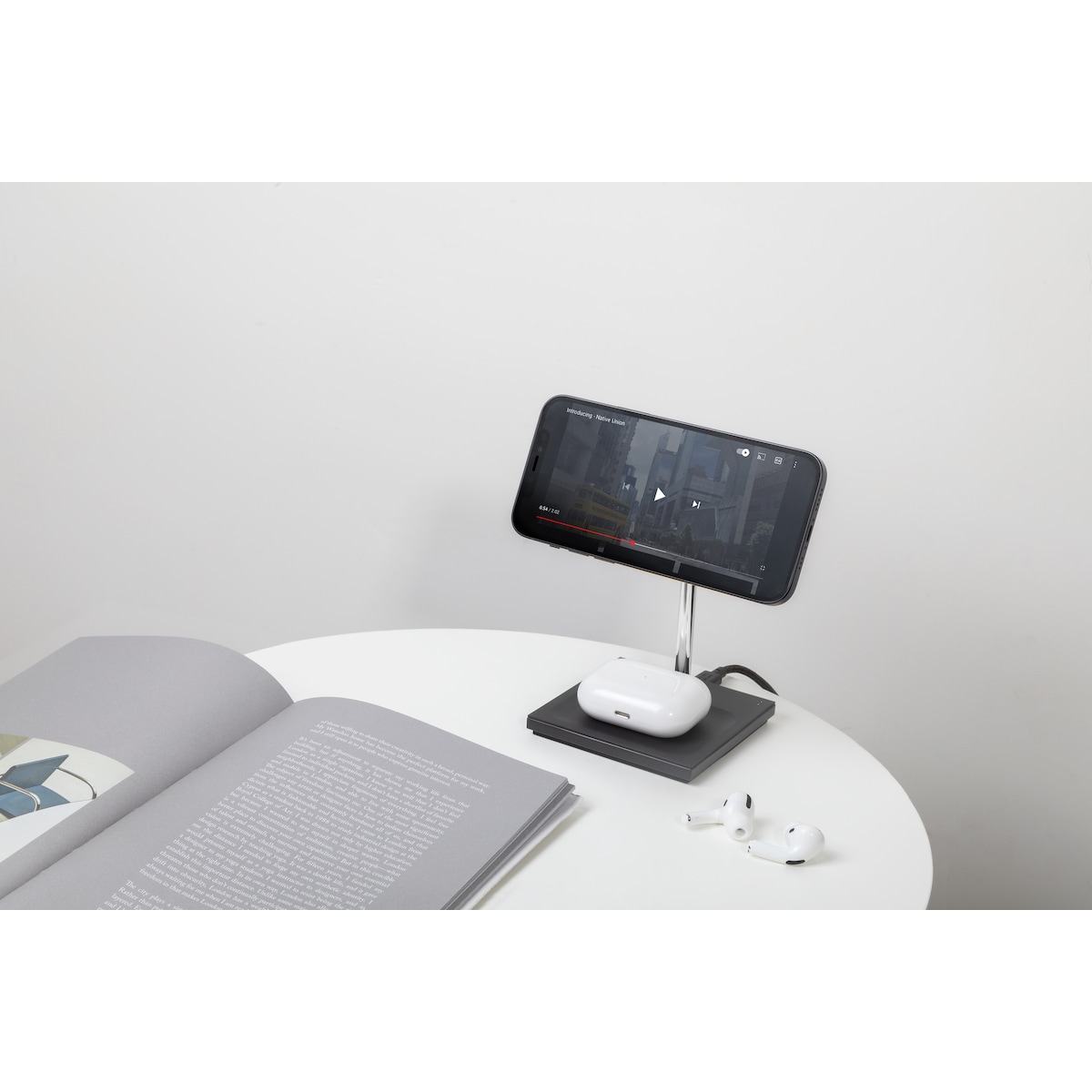 Native Union Snap 2i1 MagSafe trådløst ladestativ (sort)
