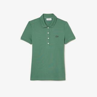 Polo L.12.D slim fit en mini piqué stretch Manches Courtes - Vert - Lacoste - Femme