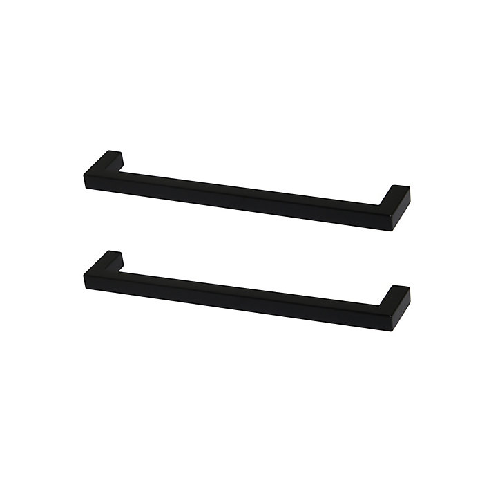 Poignée de meuble de cuisine GoodHome Golpar noir L. 16,9 cm, 2 pièces