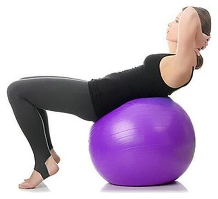 Swiss Ball Ballon de Fitness Gymnastique pour Pilates Yoga Renforcement du Dos avec Pompe Ballon - Violet Diamètre 75 cm Taille M