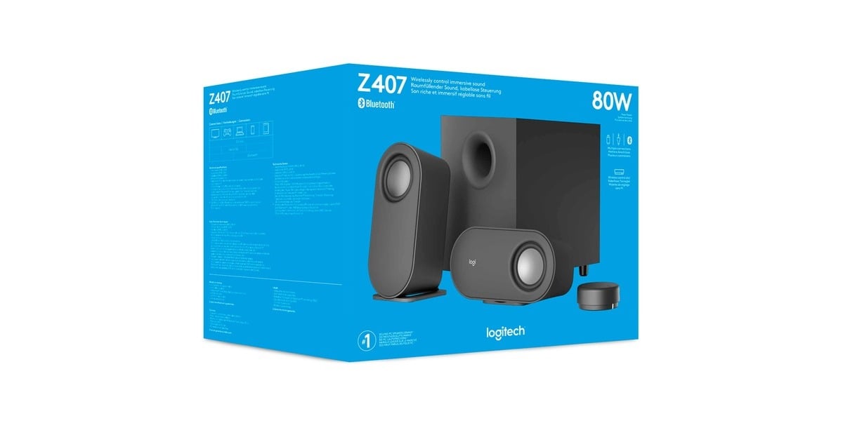 LogitechZ407 Bluetooth-computerspeakers luidspreker  (Zwart, Bluetooth)