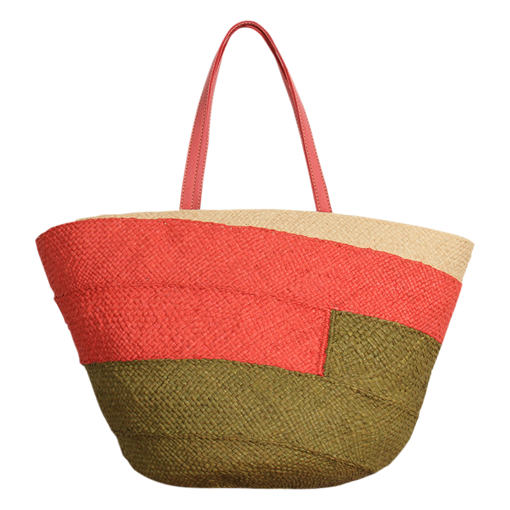 MIAMI - Panier en raphia tressé | Multicolore