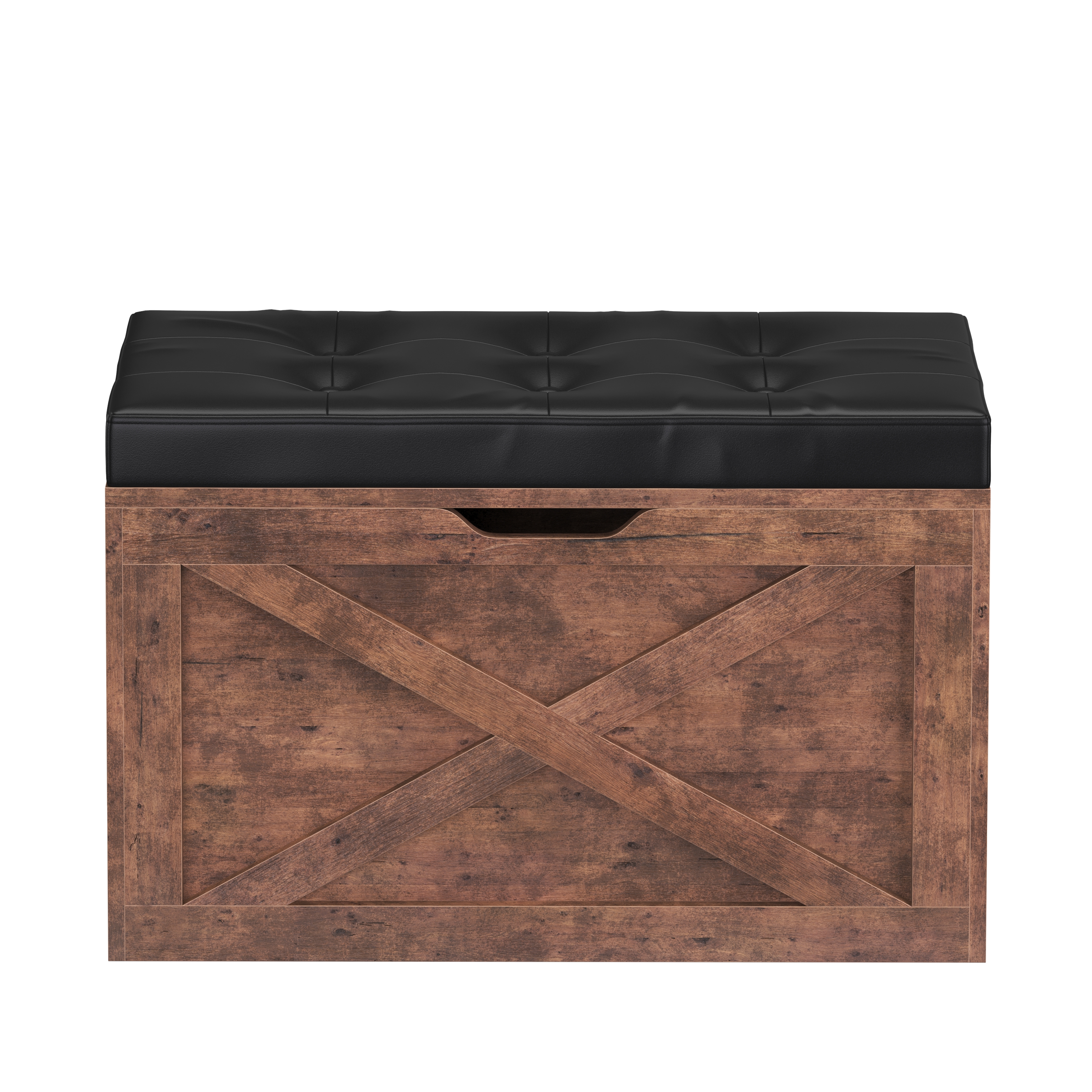 Truhe Leder Vintage BONITA 76 x 48 x 40 cm