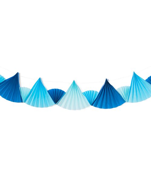 guirlande en papier éventail bleu 6m