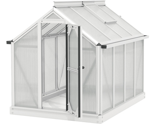 Vitavia Merlin mini-kas, 4 mm dubbelwandige polycarbonaatpanelen, 87,2 x 111,6 cm, aluminium
