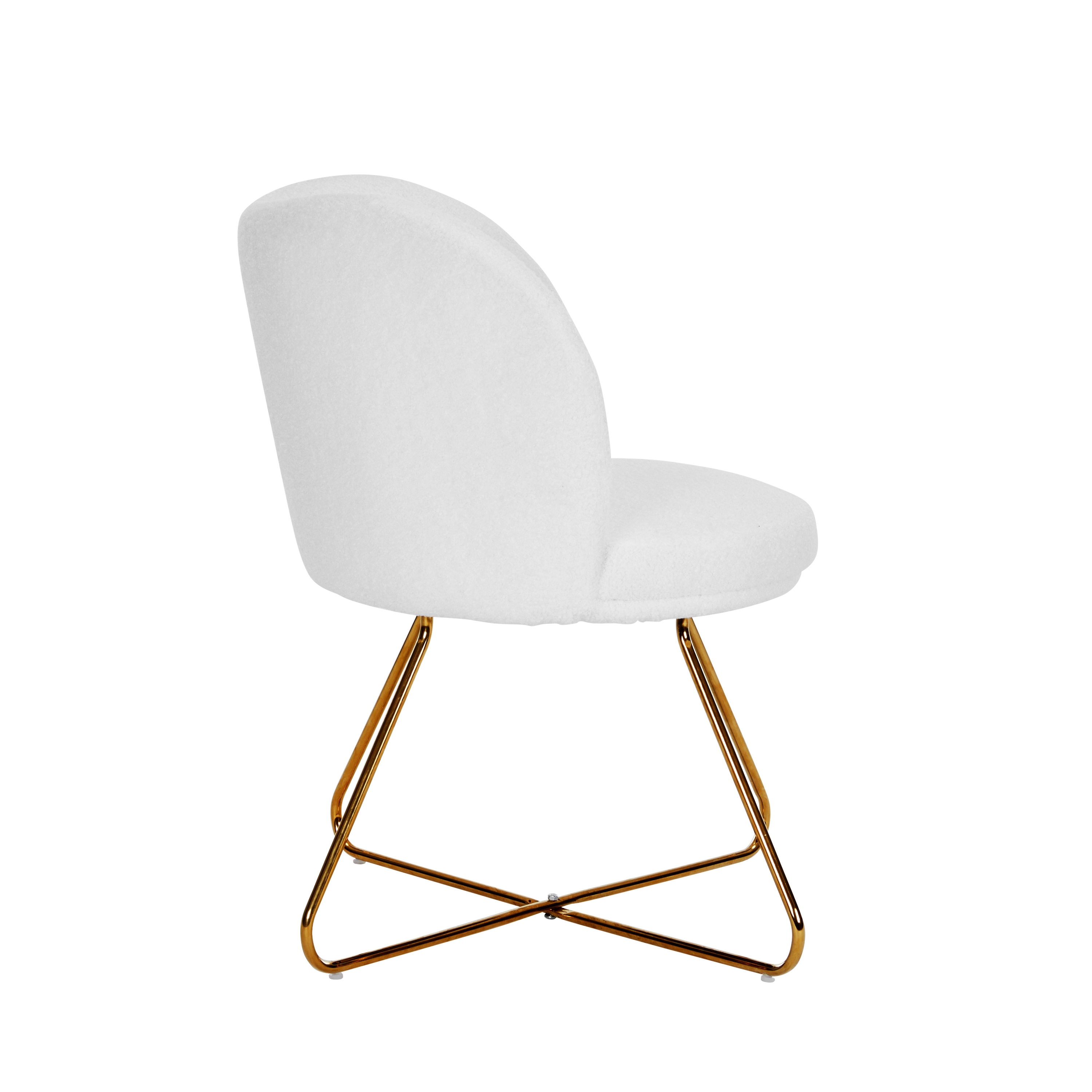 Sessel Teddy SHELDON weiss/gold