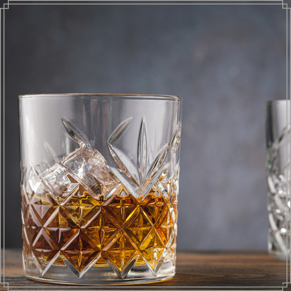 OTIX Whiskey Glazen Set van 4 Kristal Stijlvol 230 ml Dik glas Stev...