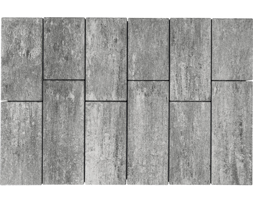 Straatsteen, multiformaat straatsteen Crescendo PRO-TEC, wit-antraciet melange, 8 cm dik