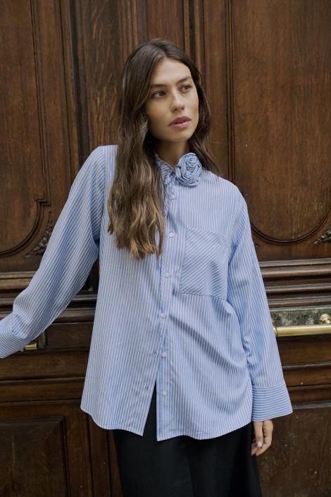 Culture blauwe dames blouse
