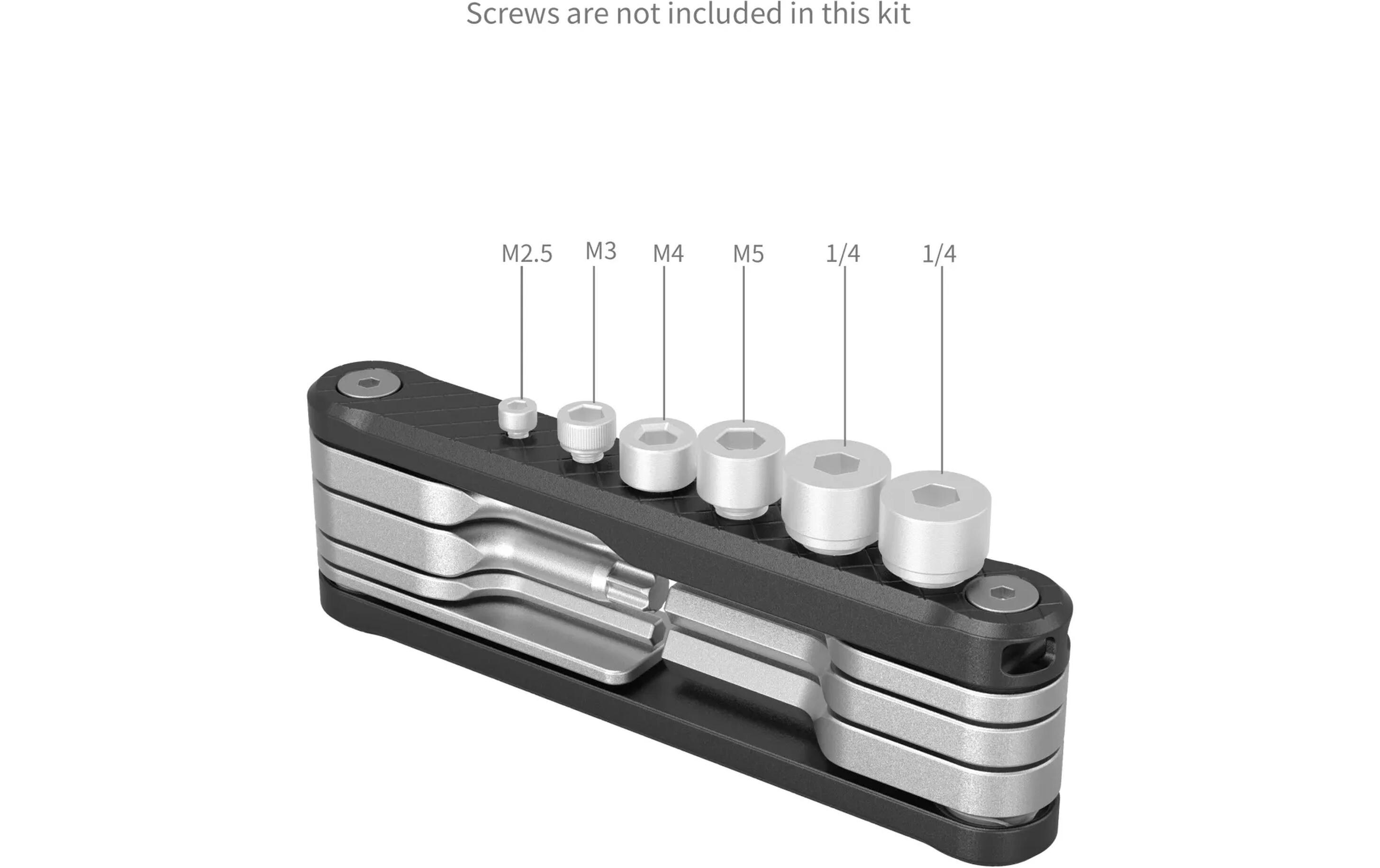 Faltbares Multi-Tool-Set - SchwarzUmfassender Werkzeugsatz für verschiedene Schraubentypen und -grössen