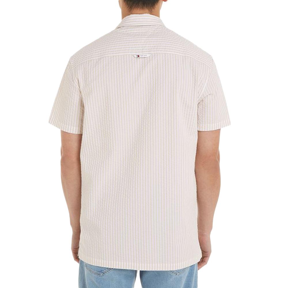 Tommy Hilfiger Chemisette Manches Courtes Blanc/Beige Homme Tommy Hilfiger Reg Stripe Seers