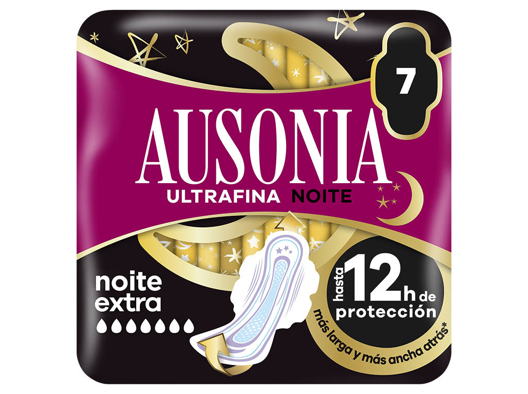 PENSOS HIGIÉNICOS AUSONIA AIRDRY NOITE EXTRA ALAS 7