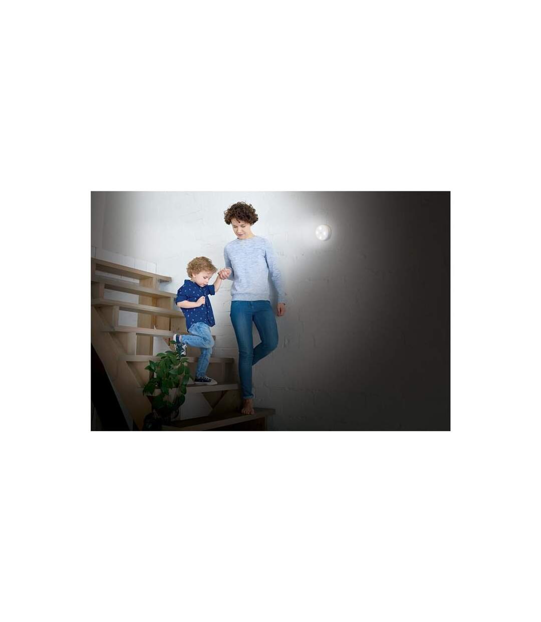 Paris Prix - Lampe à Led détecteur De Mouvement 7cm Blanc