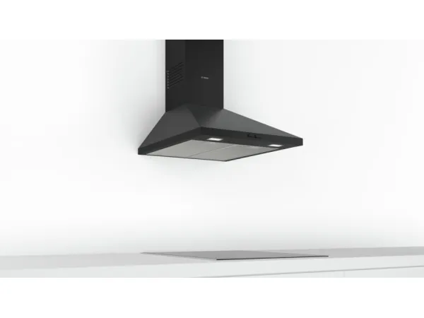 Bosch Serie | 2 DWP64BC60 - Hætte - skorsten - bredde: 60 cm - dybde: 50 cm - udtrækning og recirkulation (-) - sort