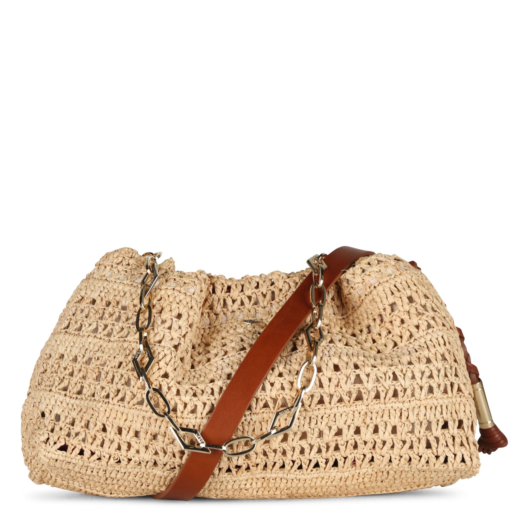 JUNE - Sac bandoulière en raphia | Marron
