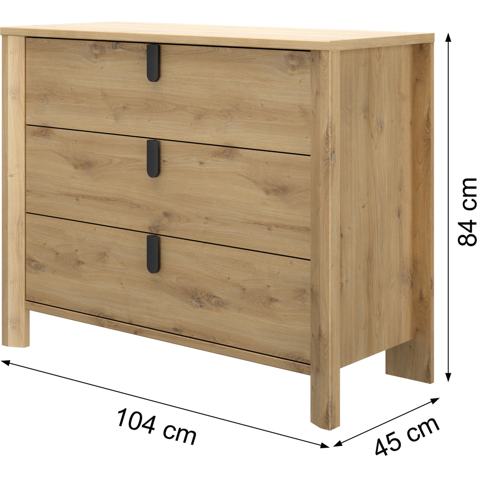 Kommode Lugano Dekor Eiche Artisan 104 x 84 x 45 cm
