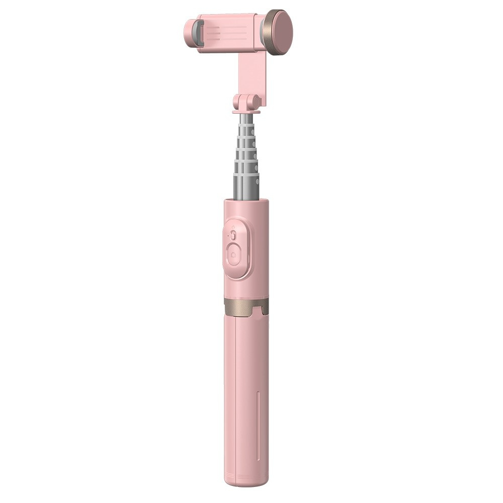 (75cm) Selfie Stick Tripod Dreibein Stativ Halterung mit Bluetooth Fernauslöser für Smartphone - Rosa
