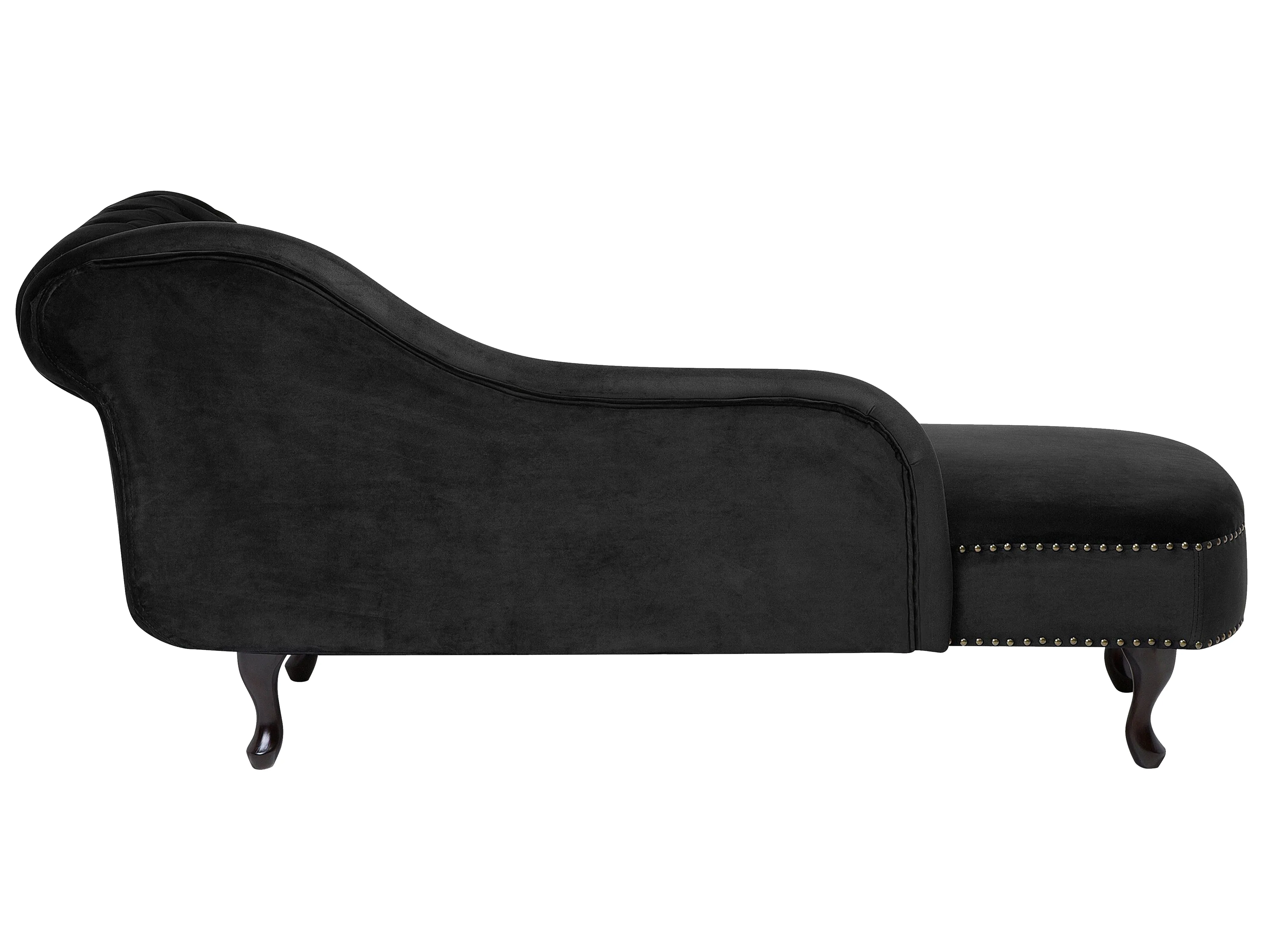 Rechtszijdige chaise longue NIMES Fluweel Zwart