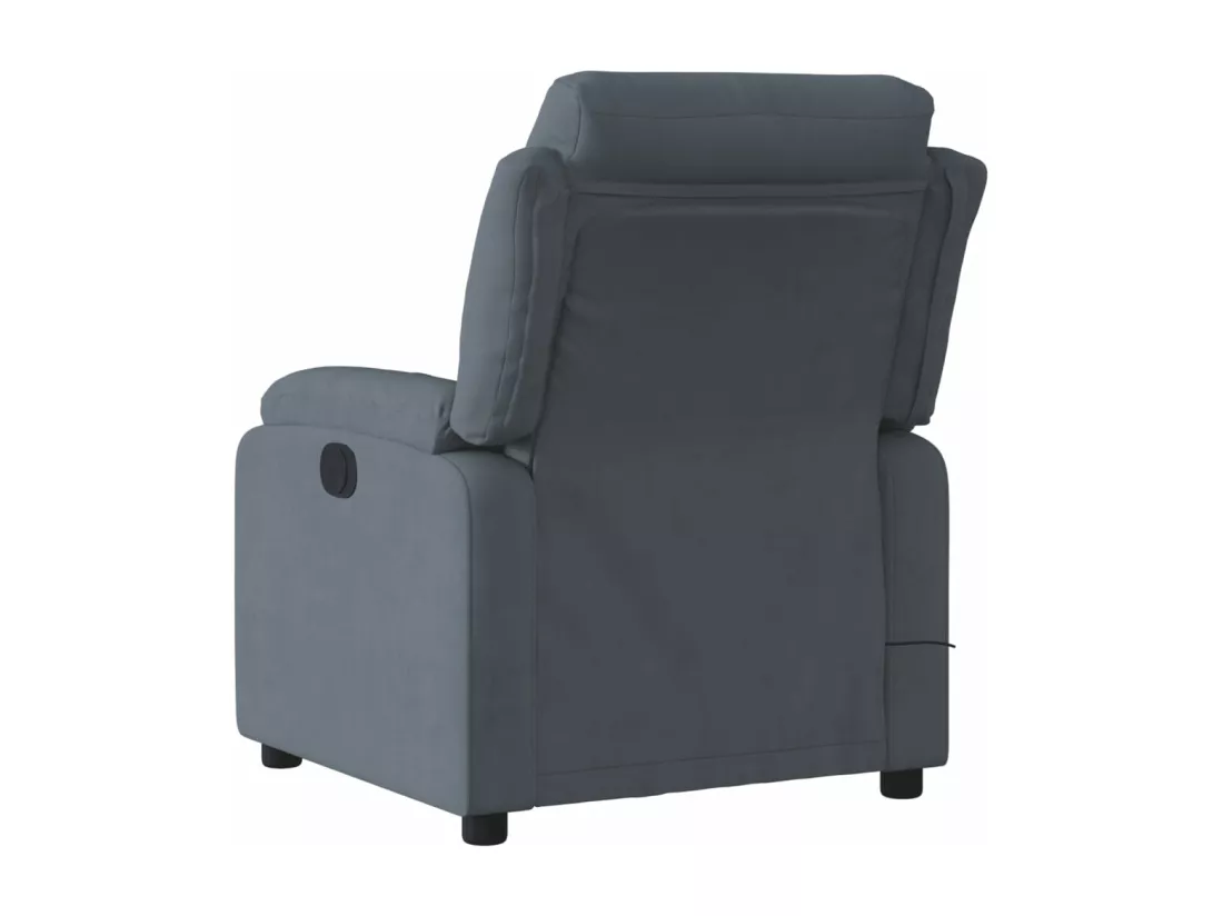 Fauteuil massant inclinable gris foncé velours
