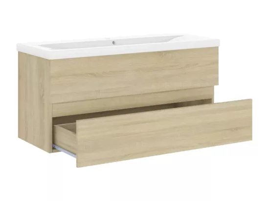 Armoire d'évier avec lavabo intégré Chêne sonoma Aggloméré