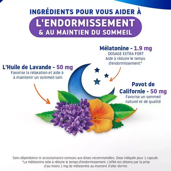 Valdispert Sommeil 4 Actions 1,9mg Mélatonine Lot de 2 x 30 gélules