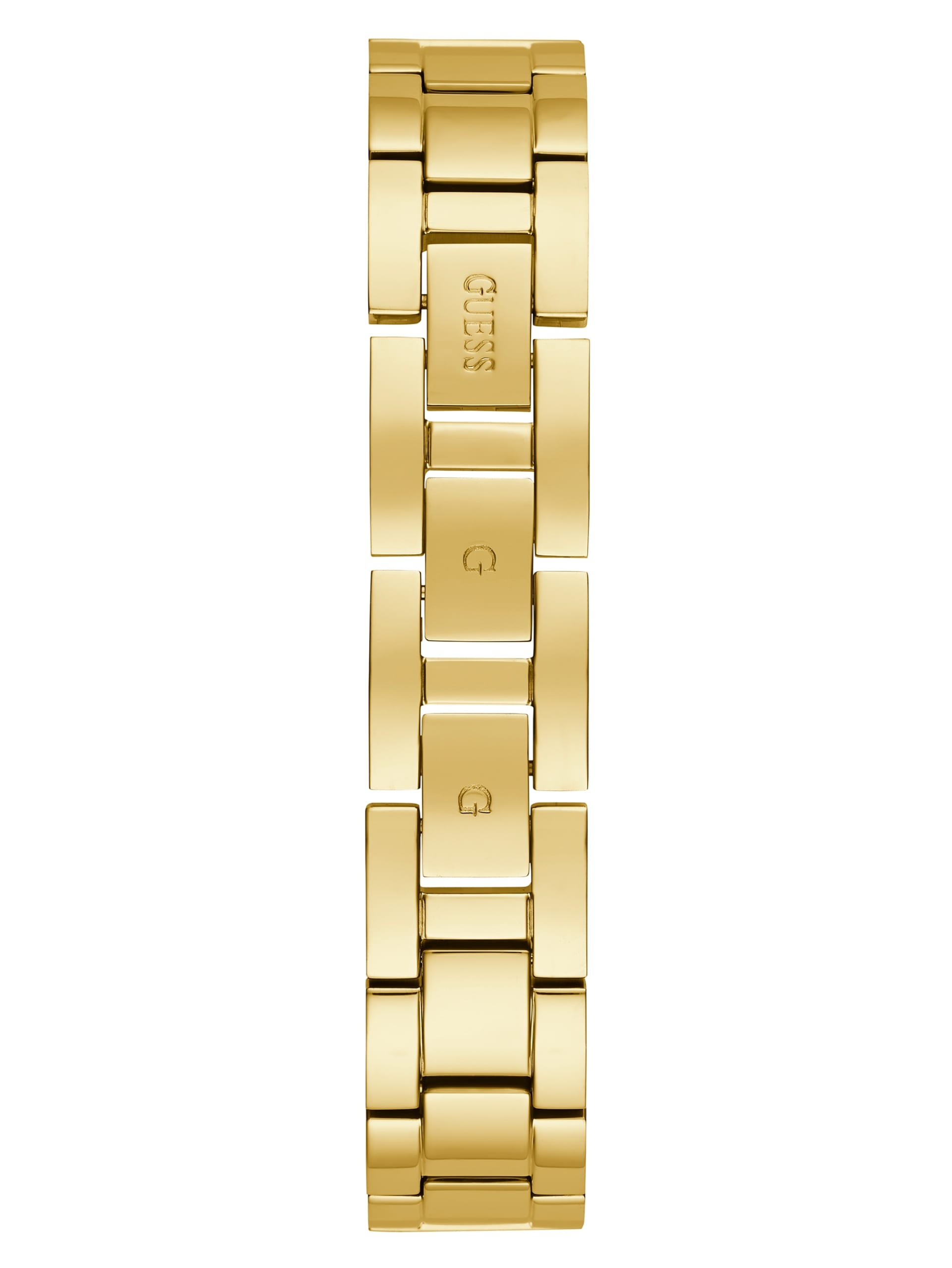 Relógio analógico com pulseira de cristal dourada