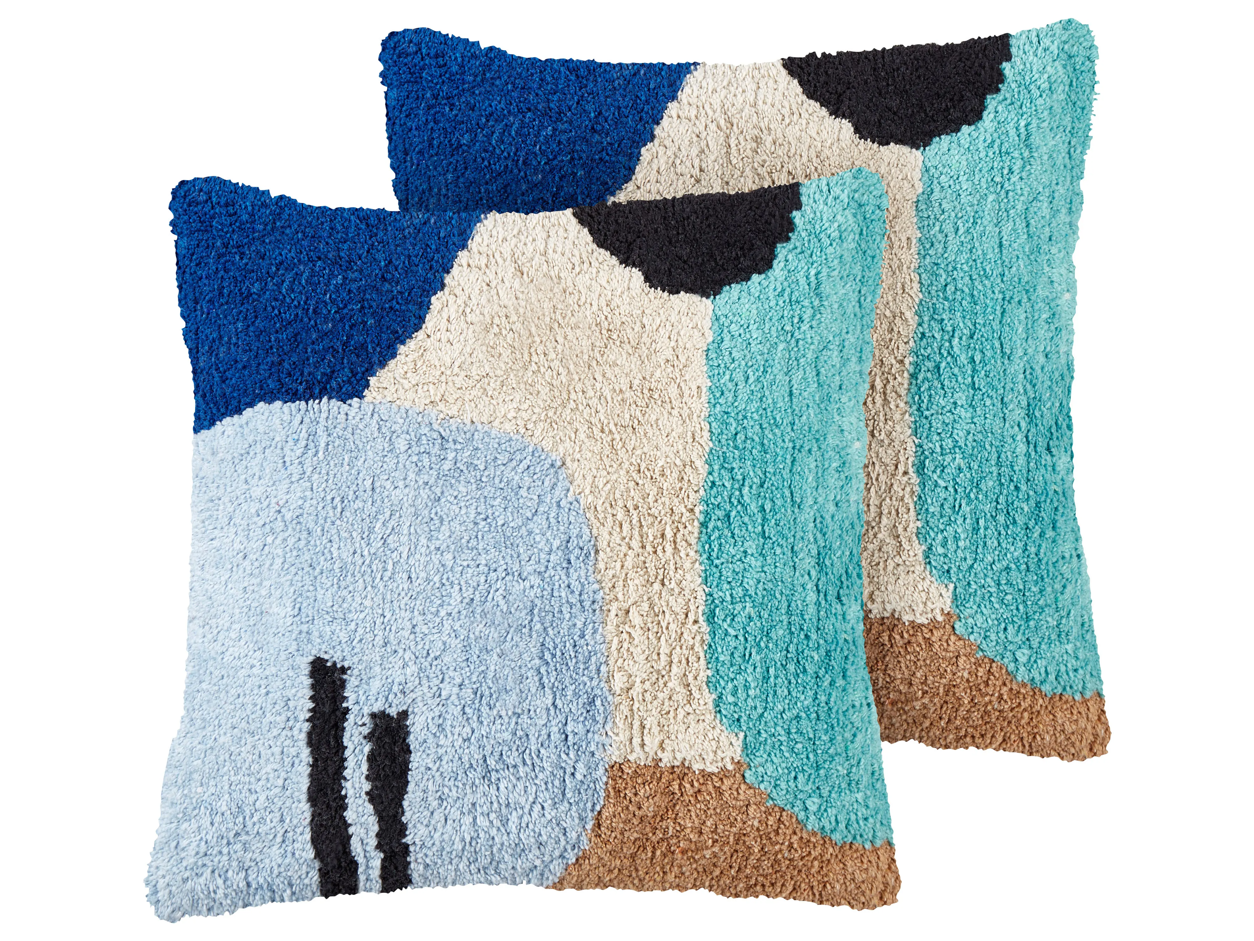 Set van 2 sierkussens DAHLIA Katoen 45 x 45 cm Meerkleurig geometrisch patroon