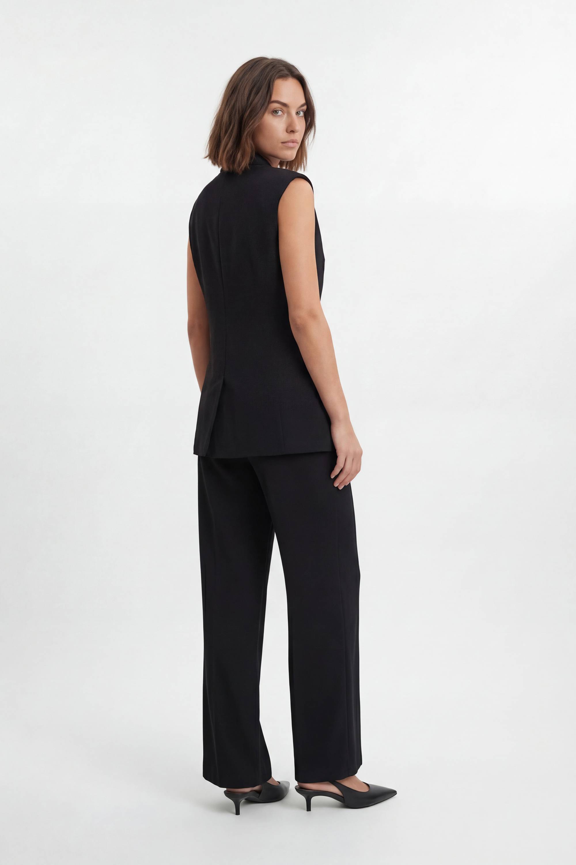 KarenMillen Blazer Sans Manches Ajusté À Détail Cache-cœur Doux