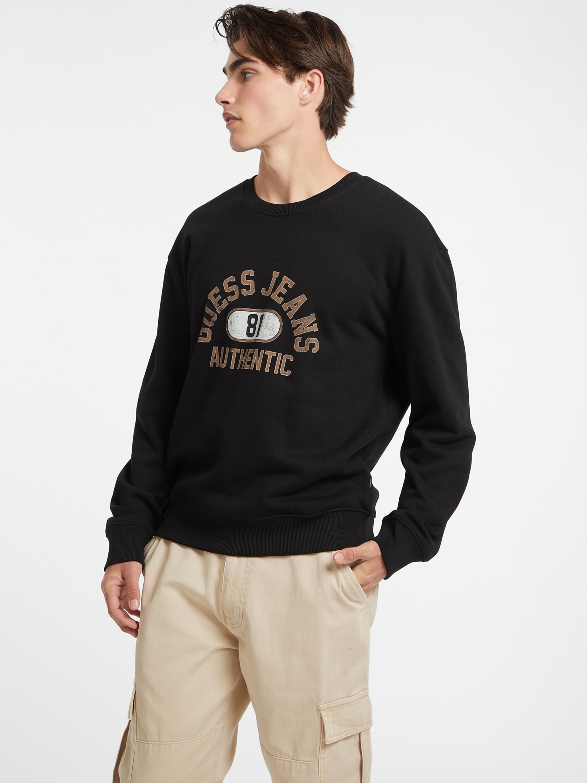 Moletom gola redonda com logotipo autêntico