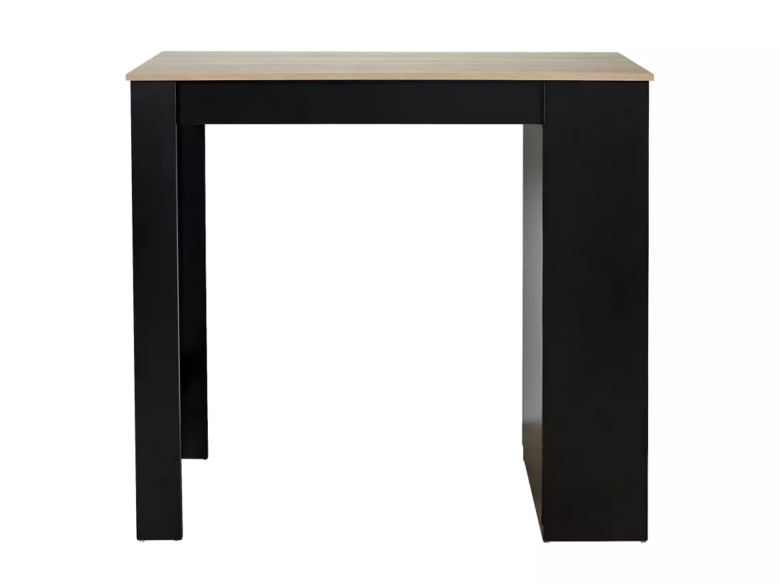 KANPE - Table de Bar Mange-Debout avec Etagères Noir