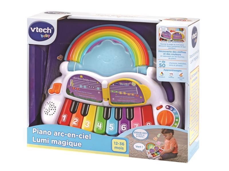 Vtech Musikspielzeug Piano arc en ciel Lumi magique -FR- Bunt leuchtendes Babyklavier zum Musizieren und Lernen