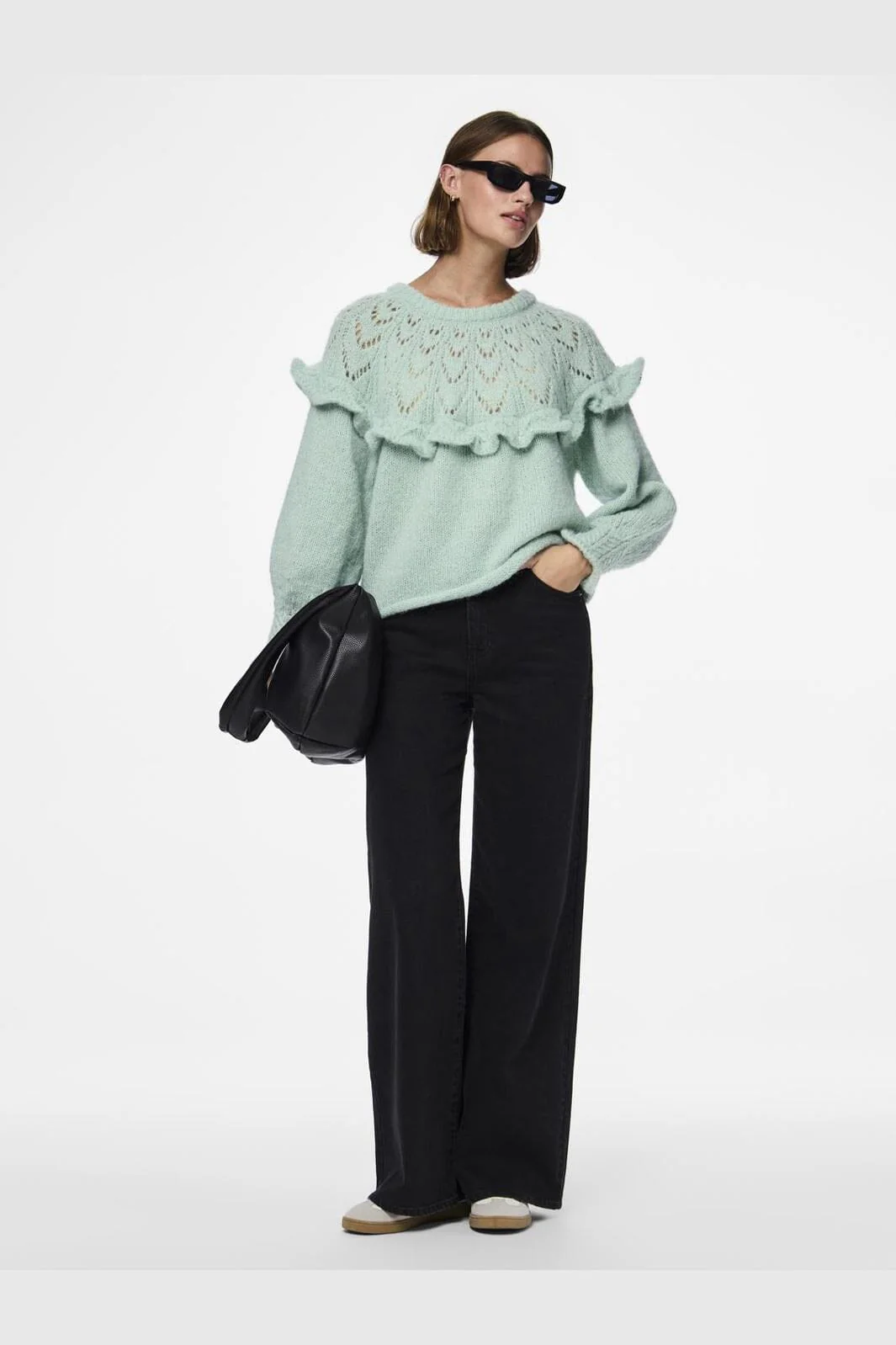 Pieces Pcrikka Ls Oneck Knit 4628720 mist green