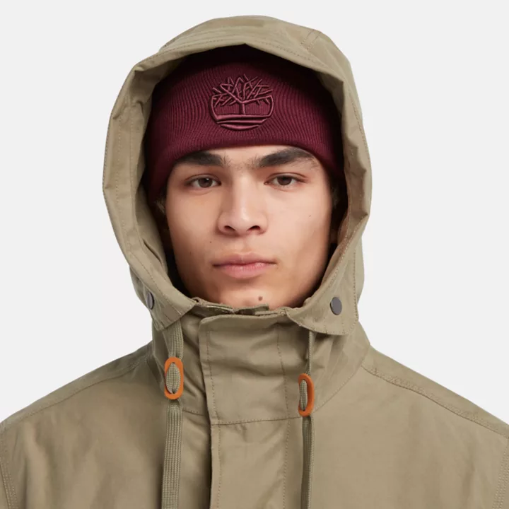 Jaqueta parka Snowdown Peak 3 em 1 com cauda de peixe, resistente à água, para homens, na cor verde.
