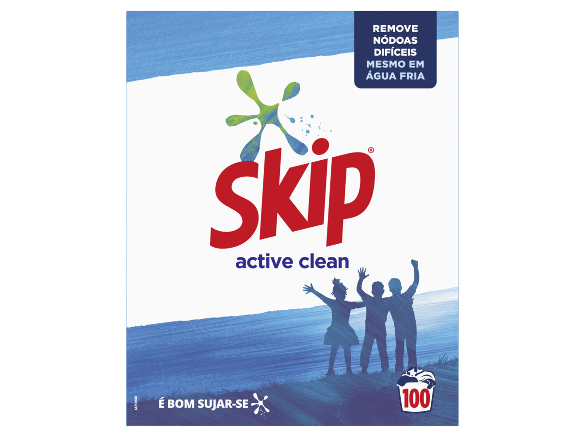 DETERGENTE SKIP ROUPA MÁQUINA PÓ ACTIVE CLEAN 100DOSES