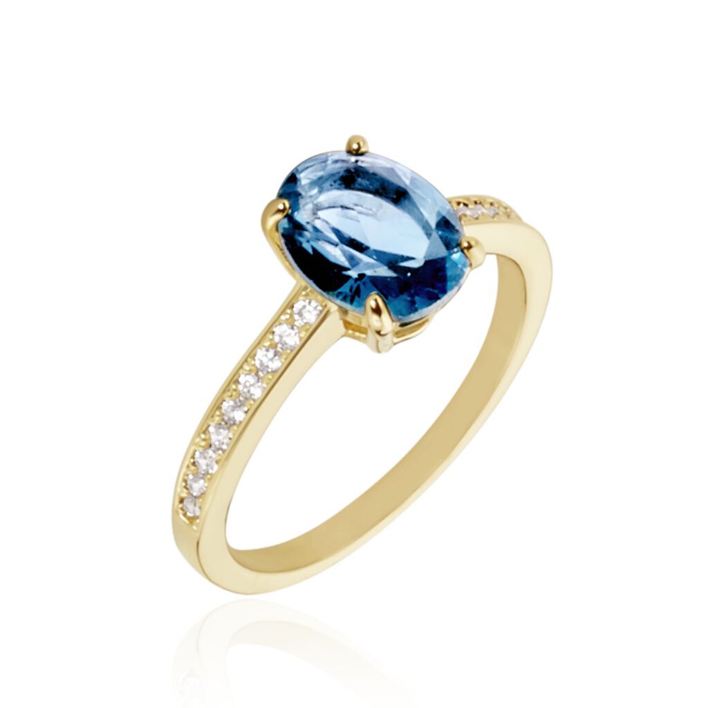Bague Solitaire Nadau Plaqué Or Pierre Artificielle Oxyde