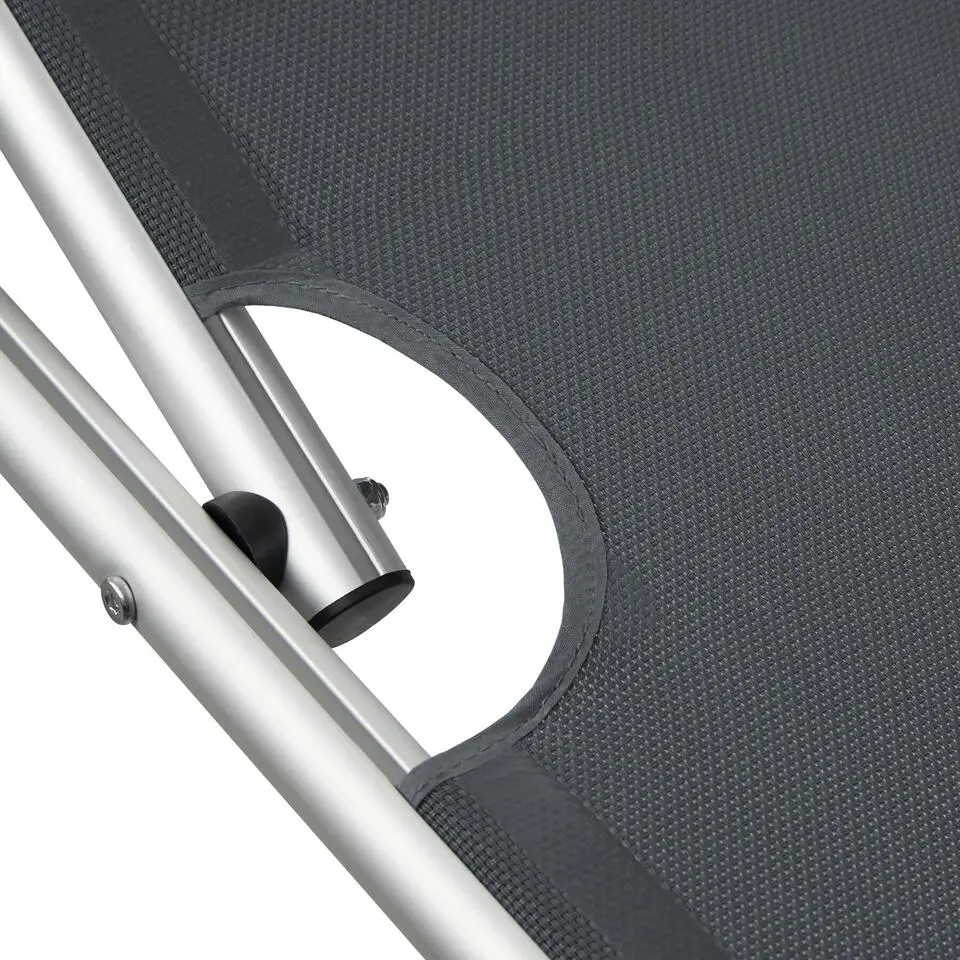 tectake Ligbed Aurelie van aluminium, 6 niveaus, Grijs