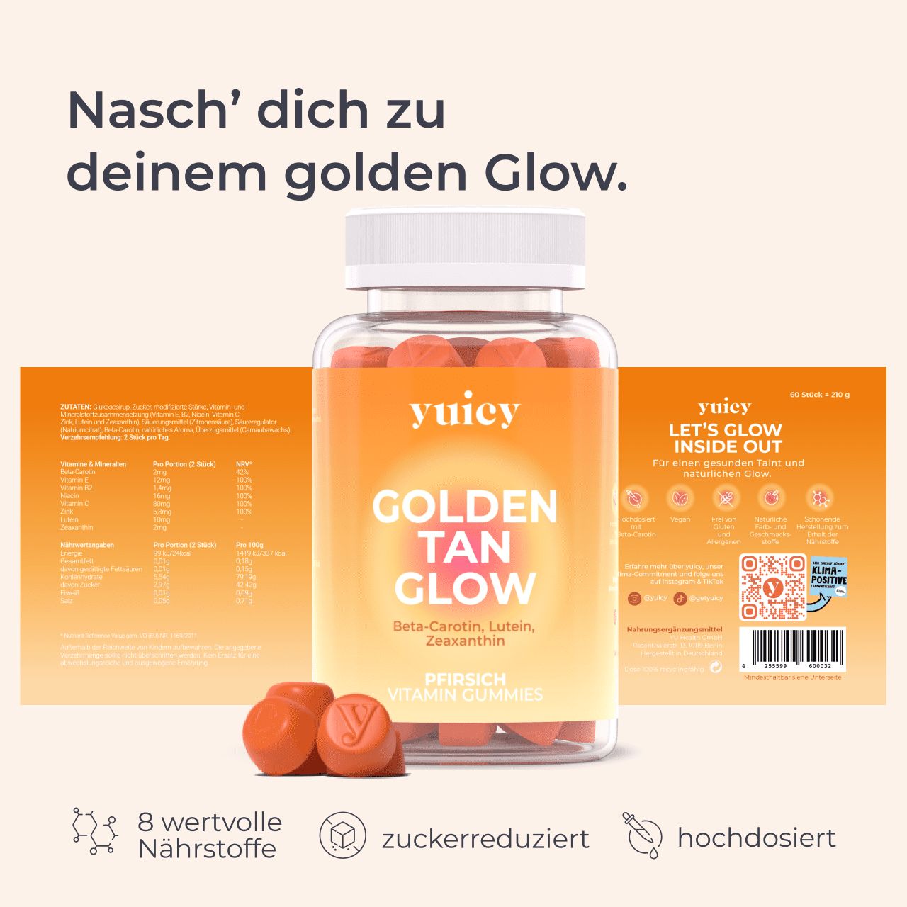 yuicy® Golden Tan Glow - Beta Karotin Gummies
