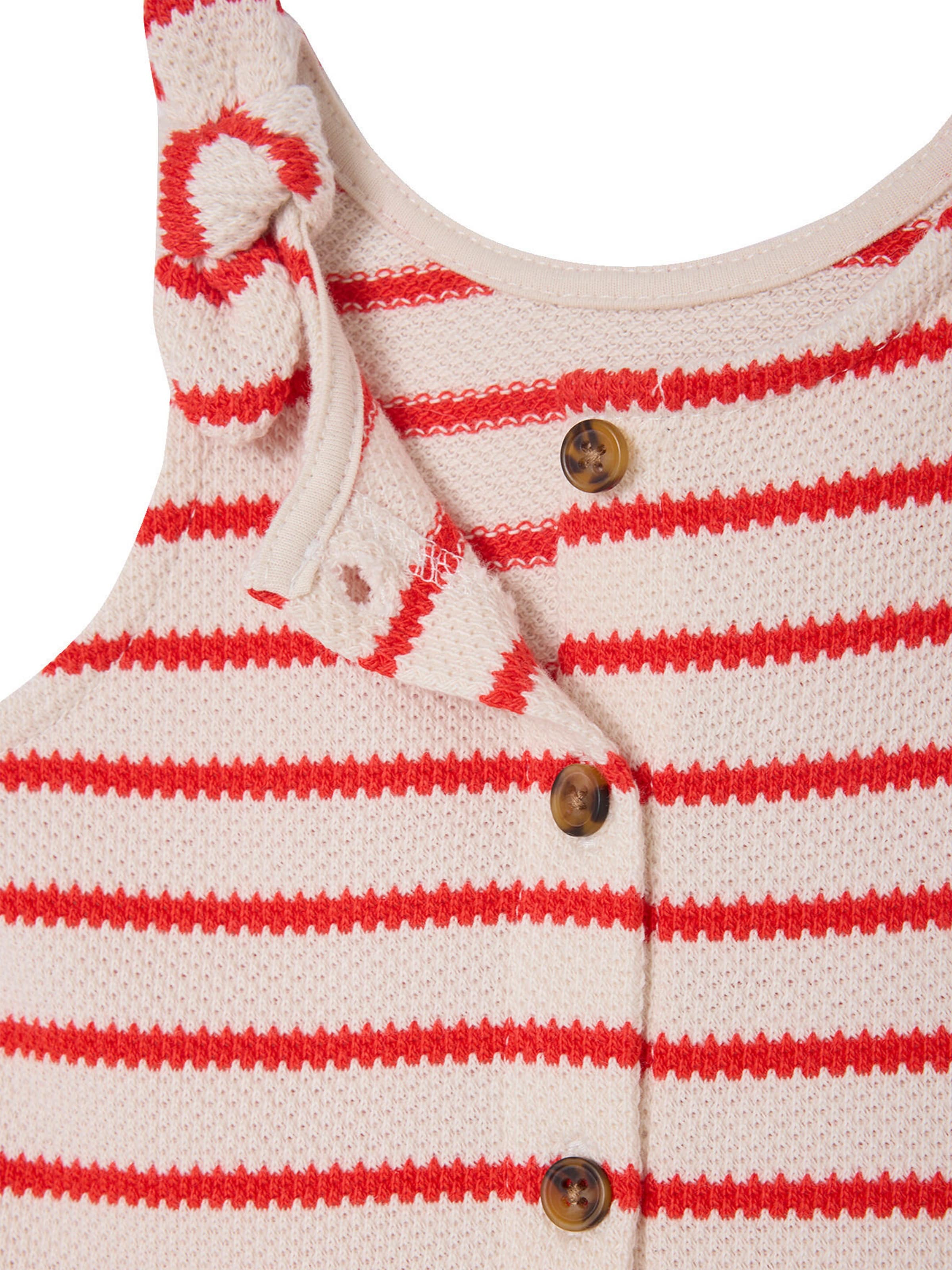 Vertbaudet Baby Kurzoverall aus Strick rot gestreift