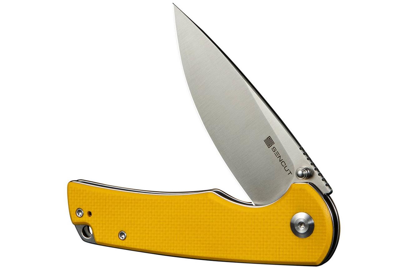 Sencut Praktisk S24019-2 Satin 9Cr18MoV, Yellow G10, zakmes