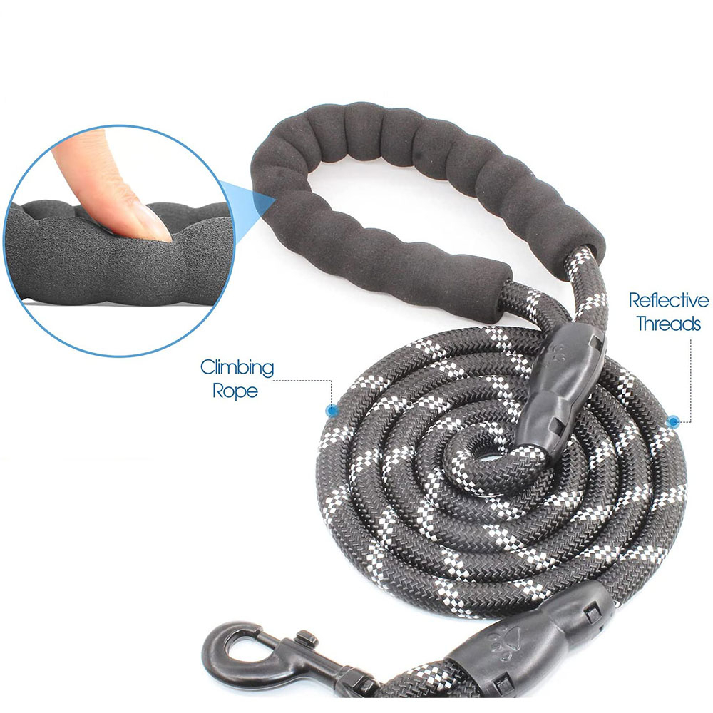 (1.5m) Reflektierende Hunde Leine Trainings Seil mit Schaumstoff Handschlaufe - Blau